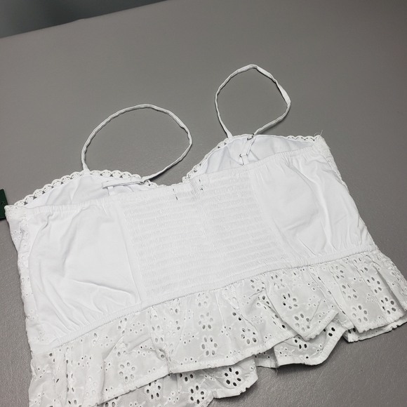 New wild fable white spaghetti strap crop top women's size medium - Picture 6 of 11